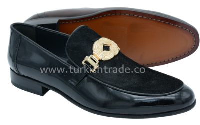 Men's Black Leather Loafers