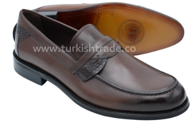 حذاء رجالي من الجلد البني بيني لوفر بيني للرجال