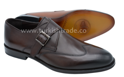 Mönchsriemen-Schuhe aus braunem Leder