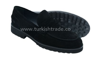 حذاء رجالي من الجلد المدبوغ الأسود