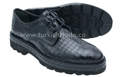 Herren Derby aus Leder mit Krokoprägung