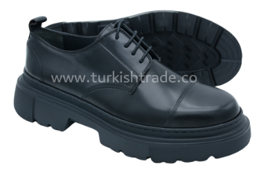 Men's Black Chunky Derby Shoes