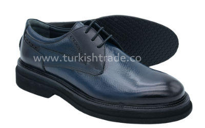 Men's Blue Leather Derby Shoes