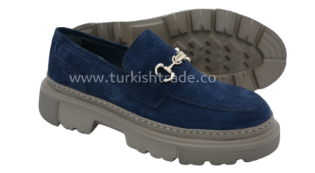 Marineblaue Loafers aus Wildleder für Männer Men's Navy Suede Chunky Loafers