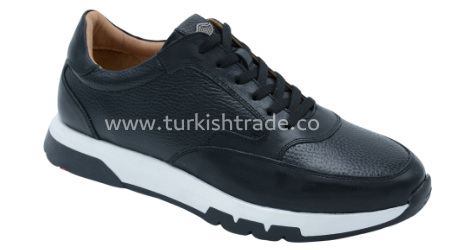 2600fkhmn00006 noir Baskets en cuir noir pour hommes