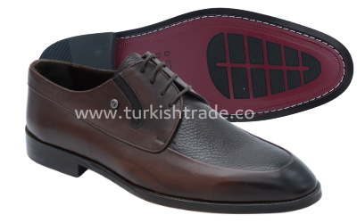 حذاء جلد بني كلاسيكي للرجال