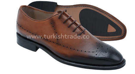 2600msomn00017 deve Perdahlı Kahverengi Cap Toe Oxford Ayakkabı