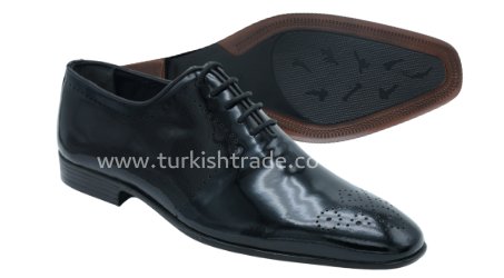 2600nztmn00022 siyah Erkek Klasik Brogue Deri Ayakkabı