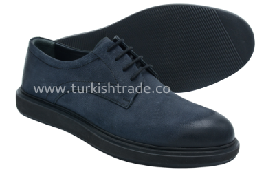 Men's Navy Suede Derby Shoes
