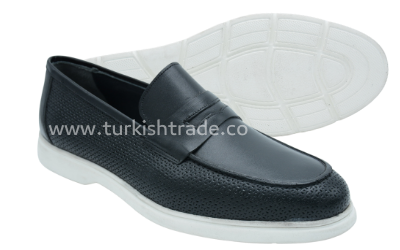 Mocassins décontractés en cuir de veau noir pour hommes