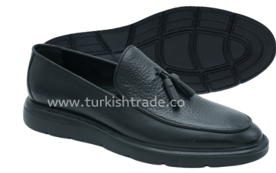 Men's Classic Black Leather Tassel Loafers