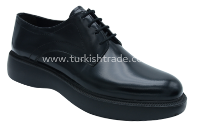 Men's Casual Black Leather Derby Shoes