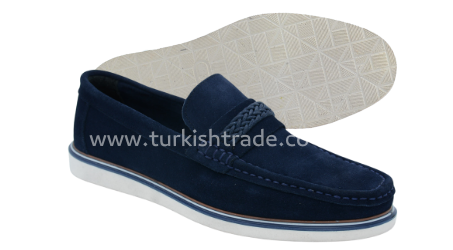 Home Men's Navy Suede Loafers